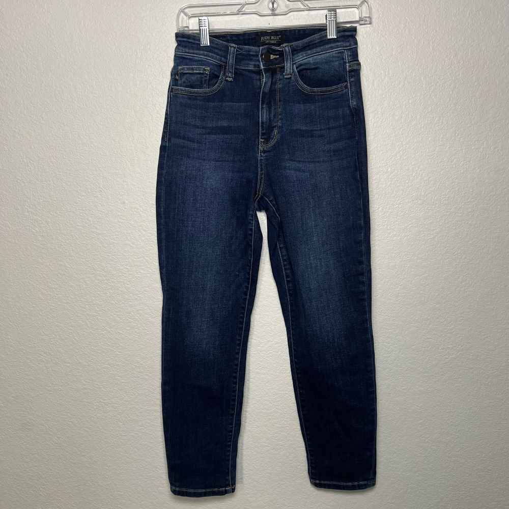 Judy Blue Cropped Slim Jeans Womens 3/26 Dark Wash High Rise Stretch